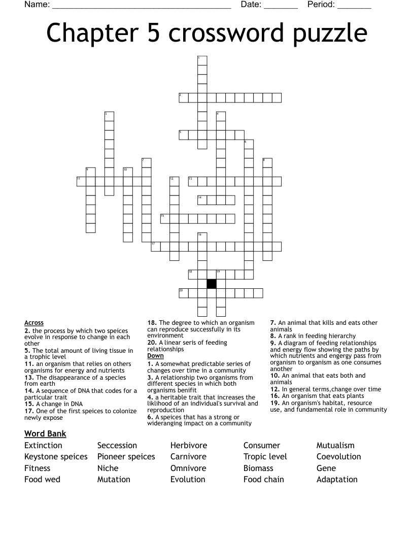 Chapter 5 crossword puzzle WordMint