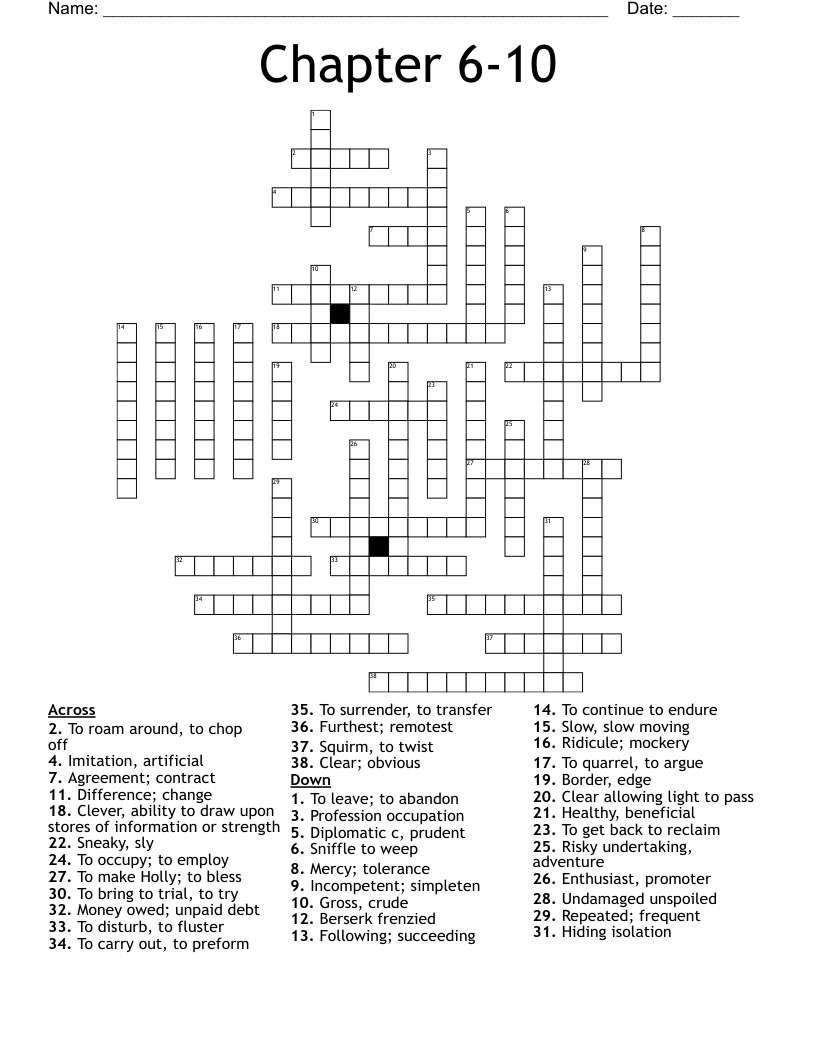 Chapter 610 Crossword WordMint
