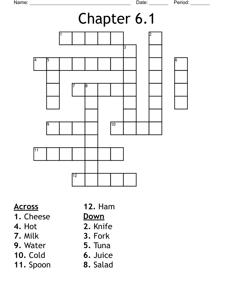 Chapter 6.1 Crossword WordMint