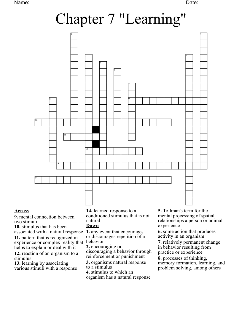 Behavioral Therapy Crossword WordMint