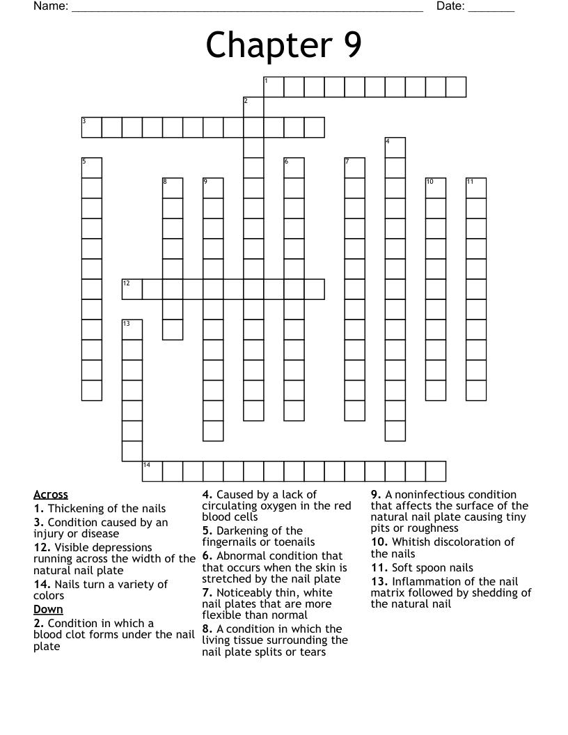 Nail Disorders and Diseases Worksheet WordMint