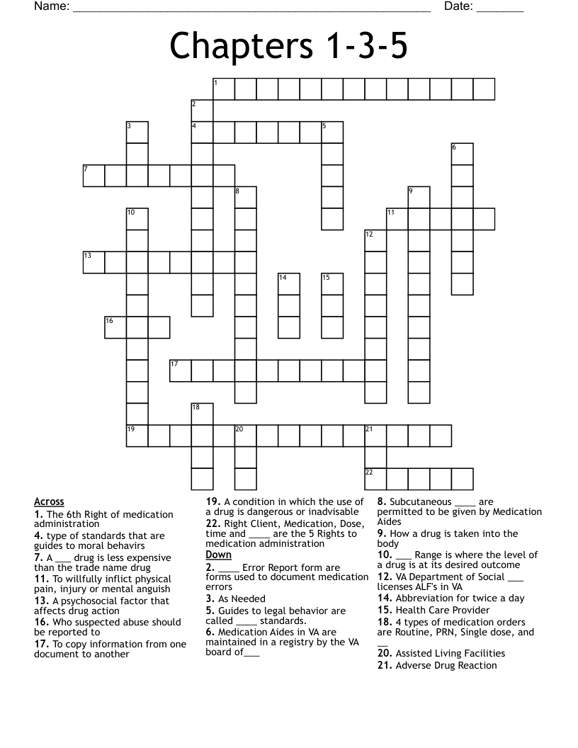 Chapters 135 Crossword WordMint
