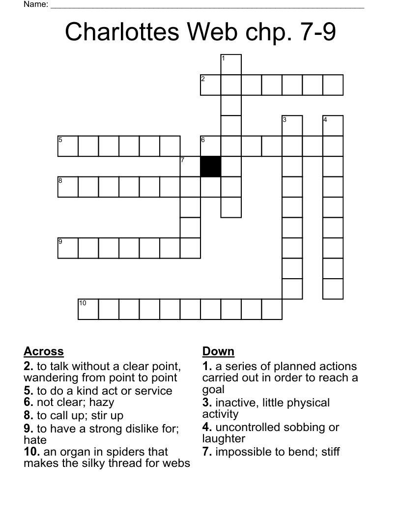 Charlottes Web chp. 79 Crossword WordMint