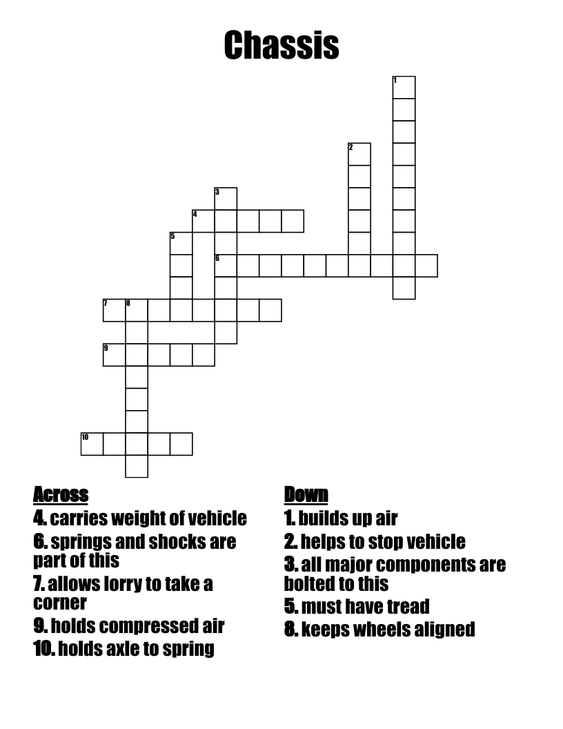 Chassis Crossword WordMint