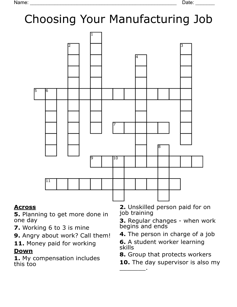 Jobs & Education Crosswords, Word Searches, Bingo Cards WordMint