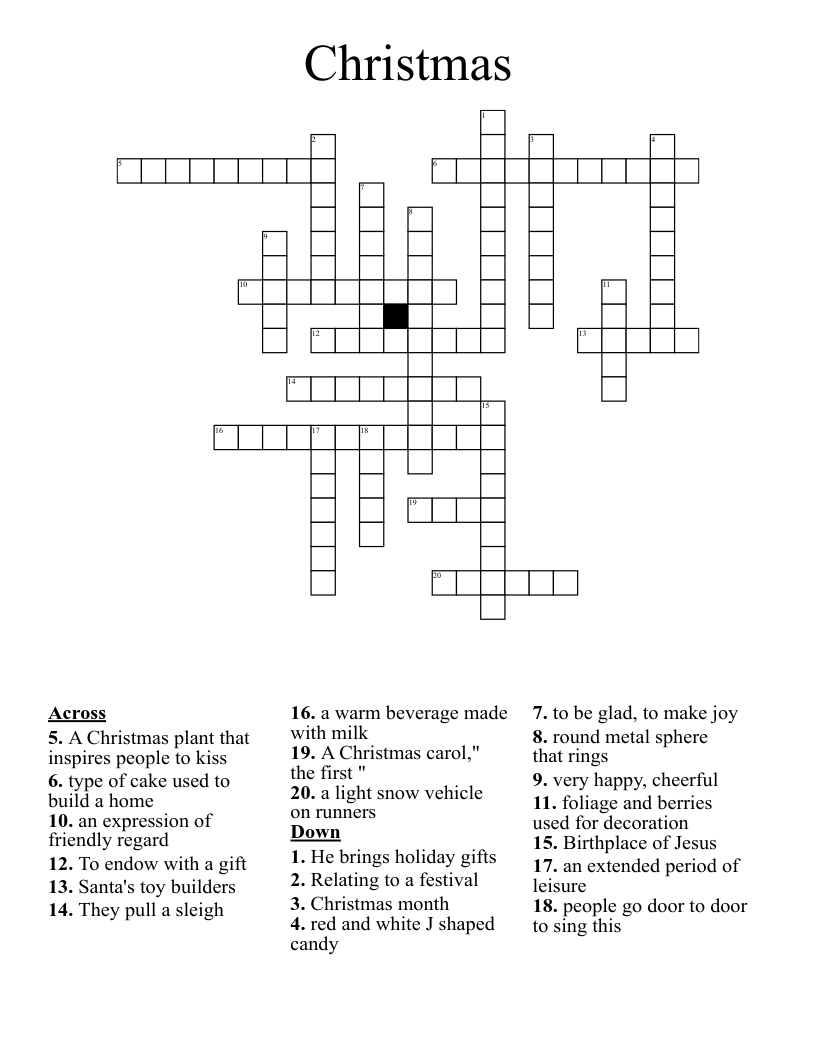 Christmas Crossword WordMint