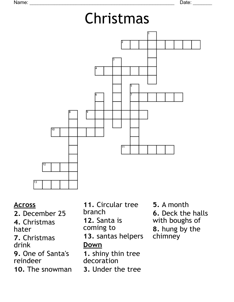Christmas Crossword WordMint
