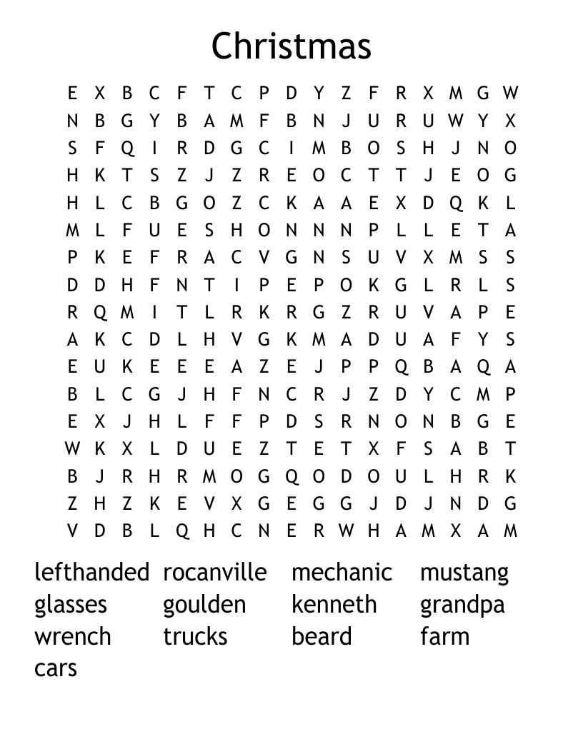 Christmas Word Search WordMint