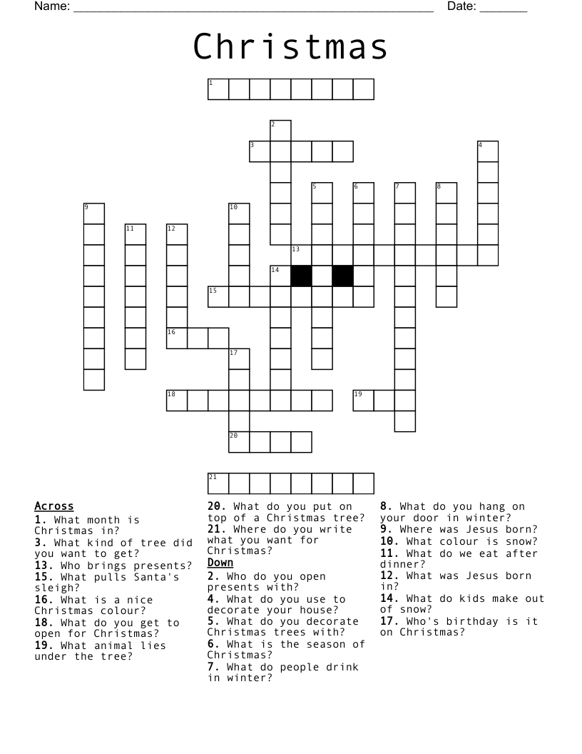 Christmas Crossword WordMint
