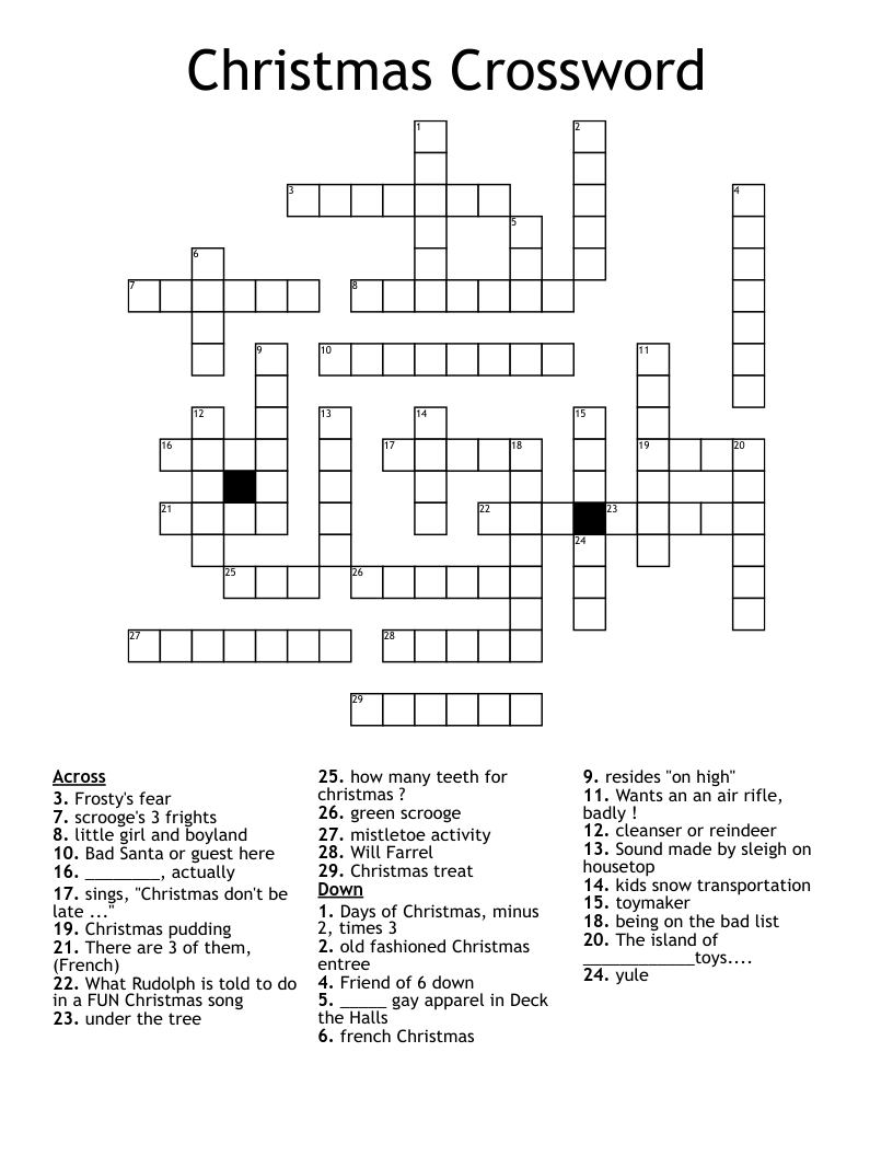 Christmas Crossword WordMint