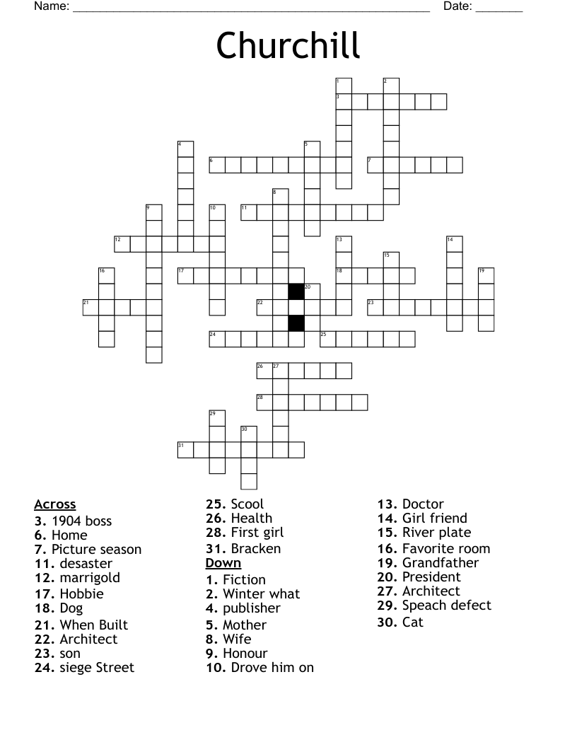 Churchill Crossword WordMint
