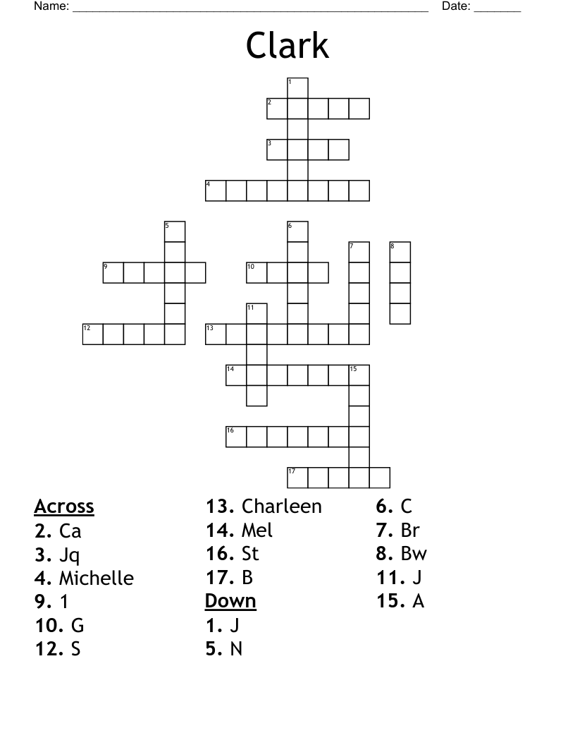 Clark Crossword WordMint