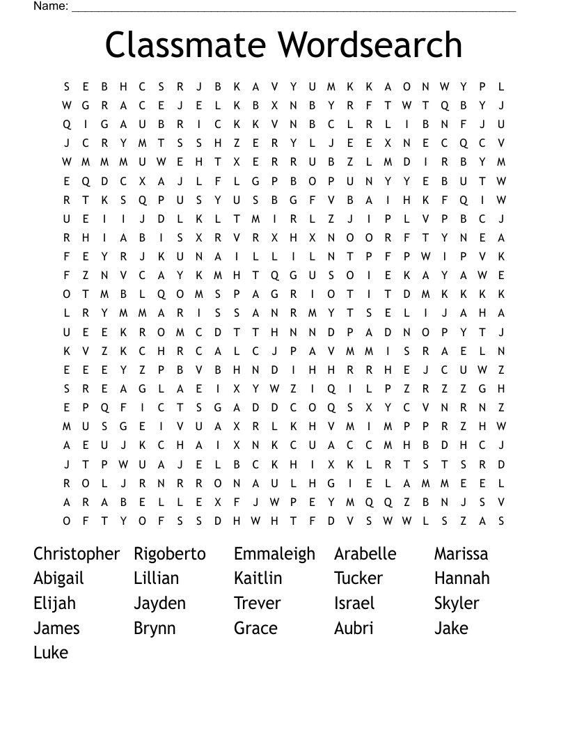 Classmate Wordsearch WordMint
