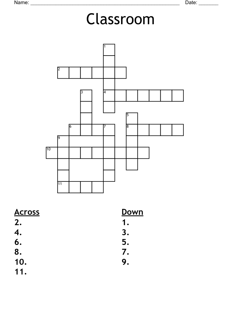 Classroom Crossword WordMint