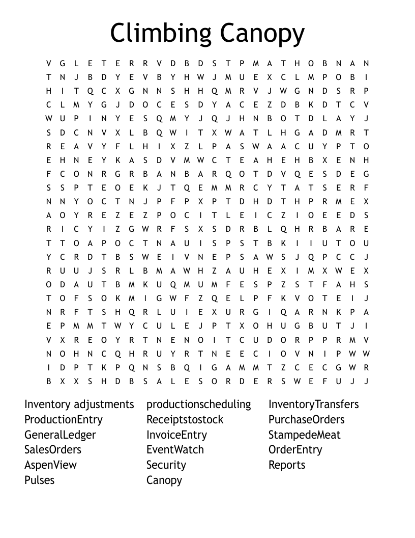 Climbing Canopy Word Search WordMint