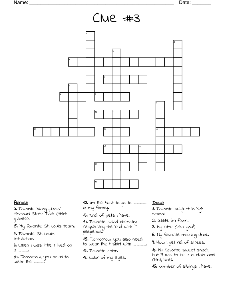 Clue 3 Crossword WordMint