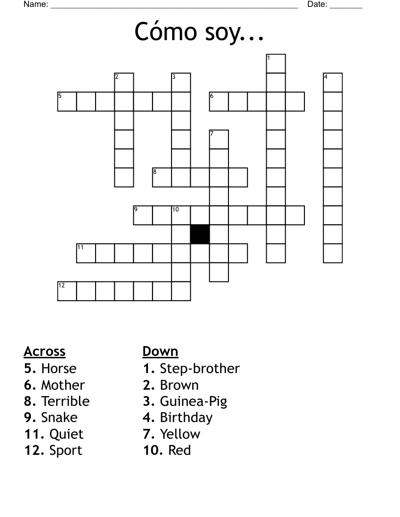 Cómo soy... Crossword WordMint