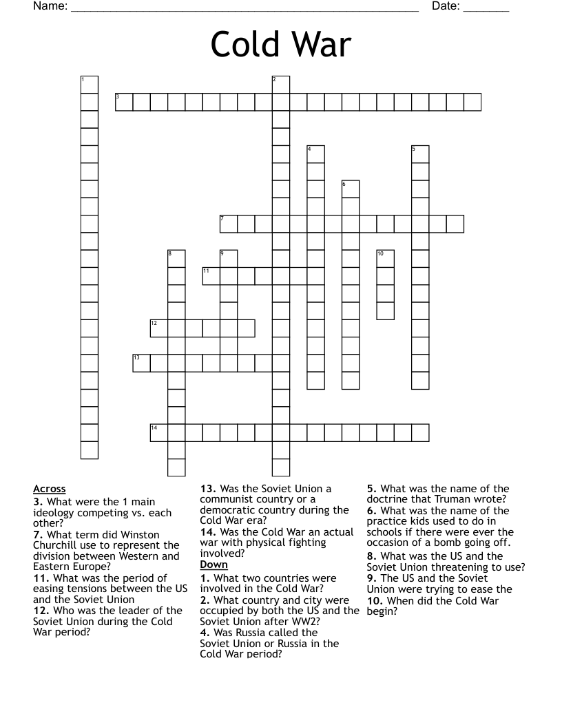 Cold War Crossword WordMint