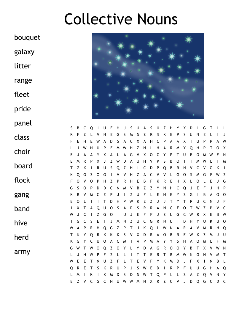 Collective Nouns Word Search WordMint