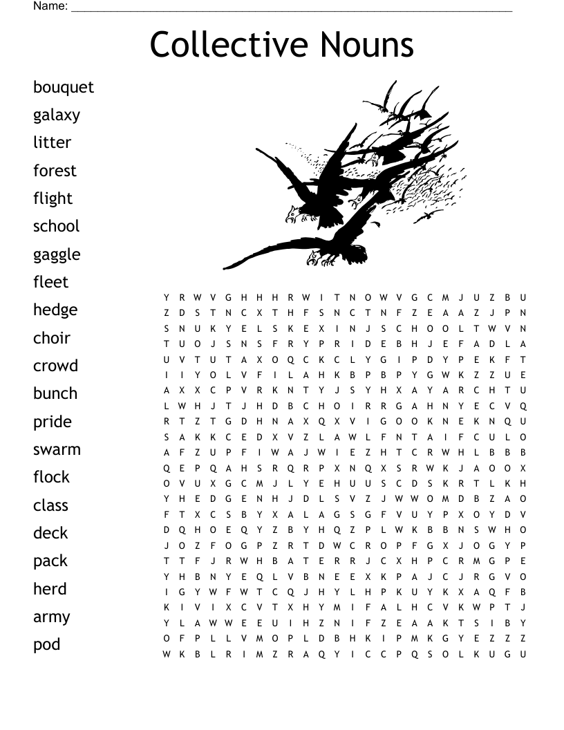 Collective Nouns Crossword WordMint