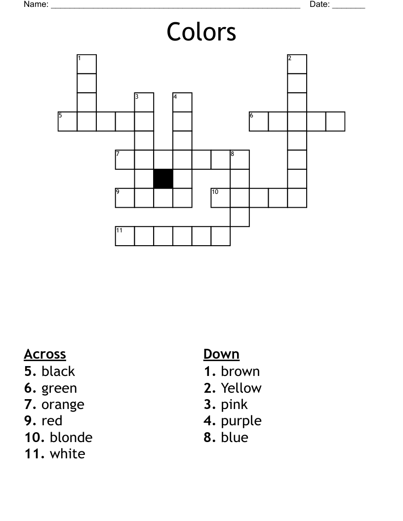Colors Crossword WordMint