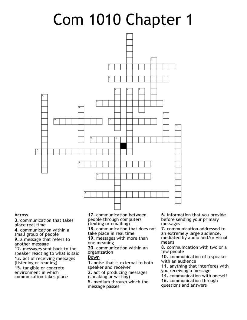 Communication Cross Word WordMint