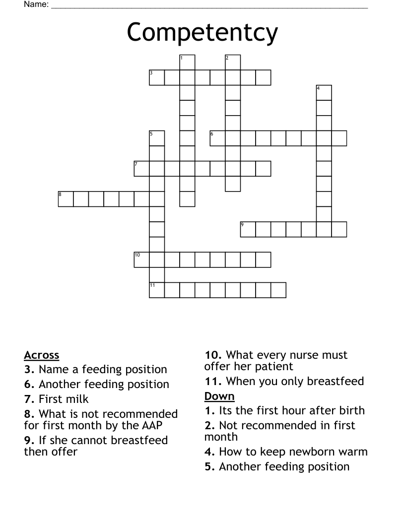 Competentcy Crossword WordMint