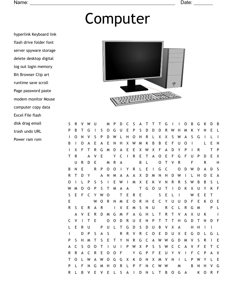 Computer Terms Word Search - WordMint