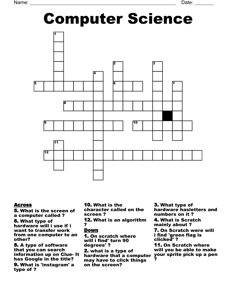 Computer Science Crossword WordMint
