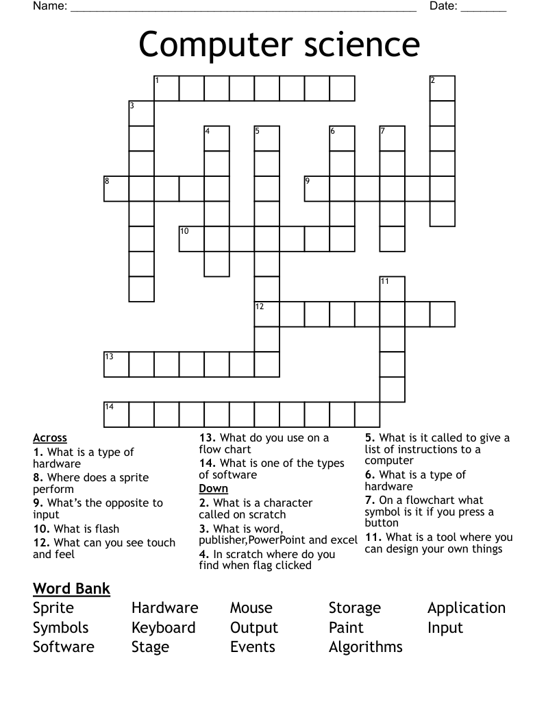 Computer science Crossword WordMint