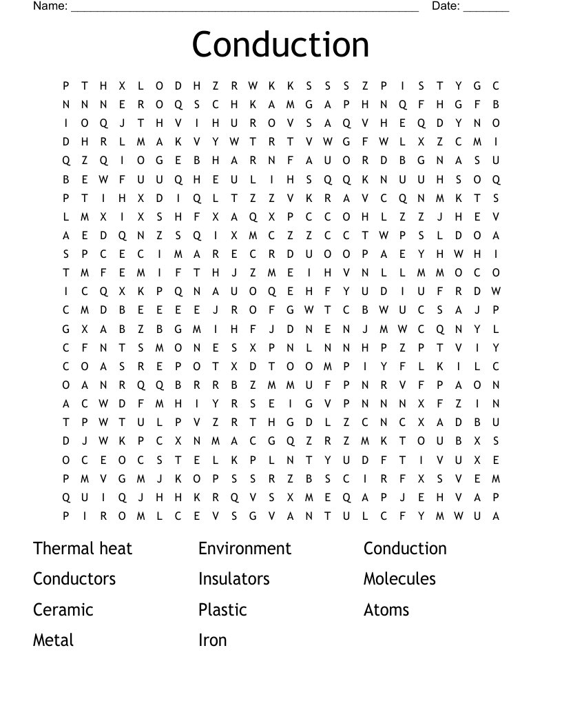 Conduction Word Search WordMint
