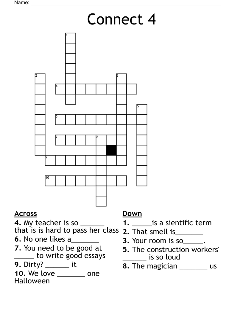 Connect 4 Crossword - WordMint