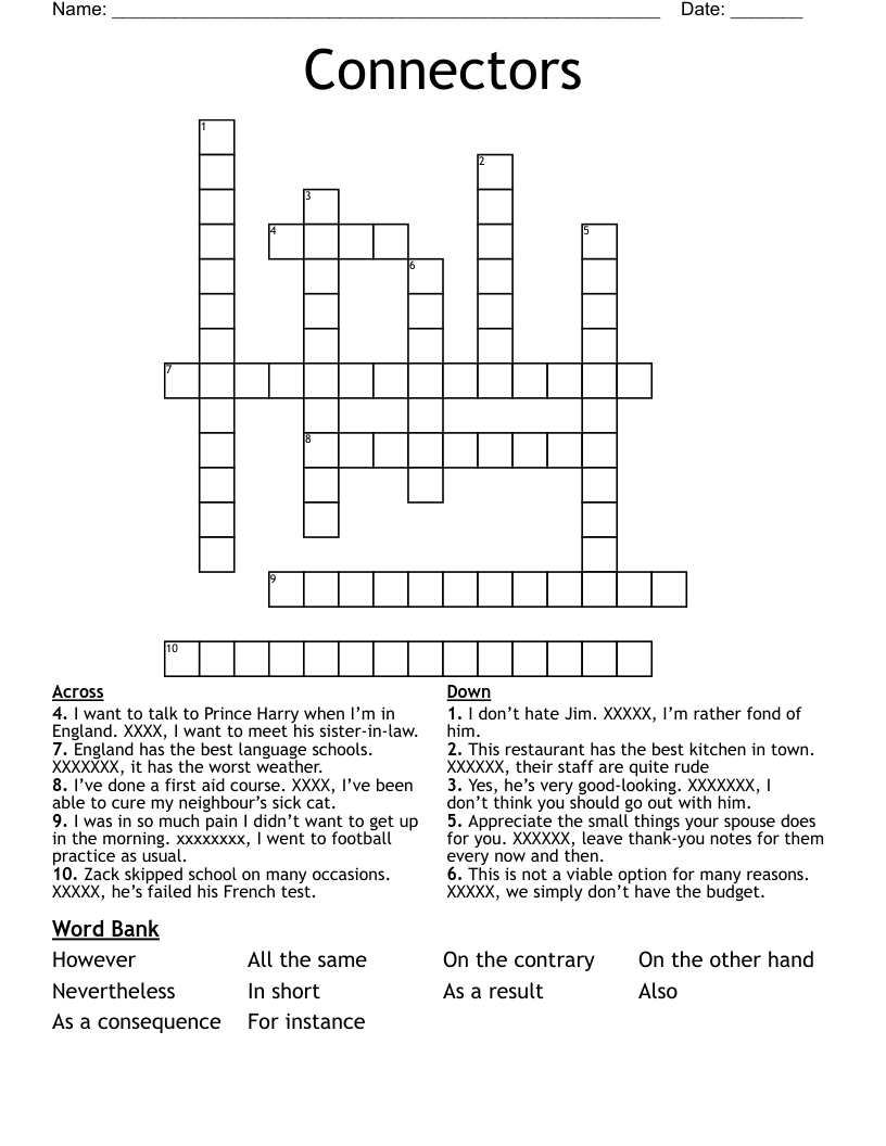 Connectors Crossword WordMint