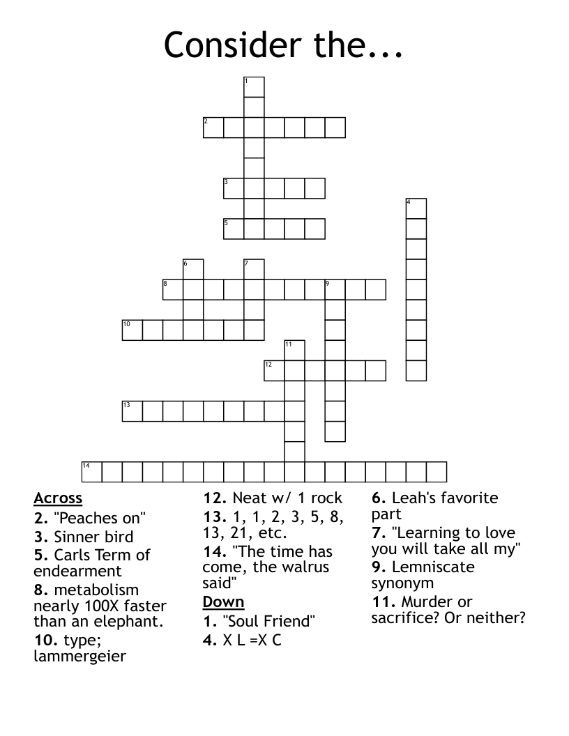 Consider the... Crossword WordMint