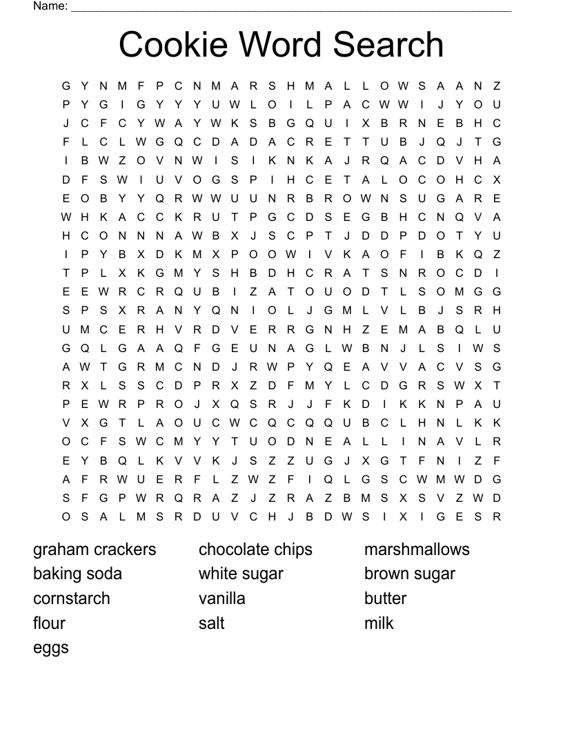 Chocolate graham cracker cookie crossword