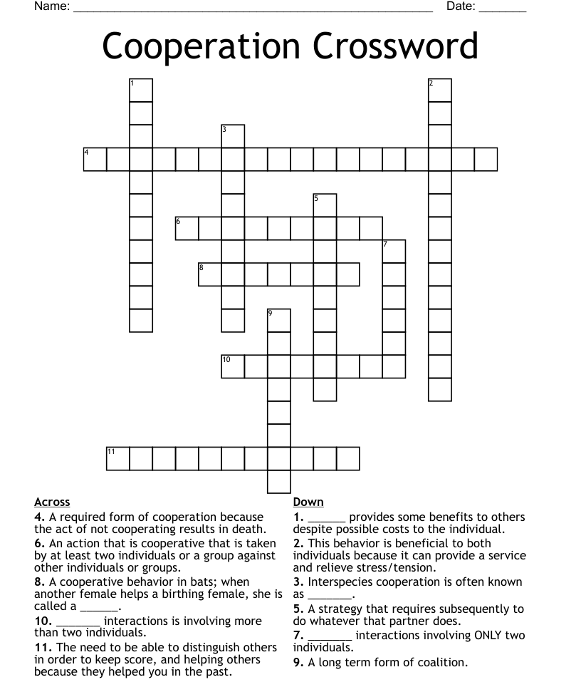 Cooperation Crossword WordMint