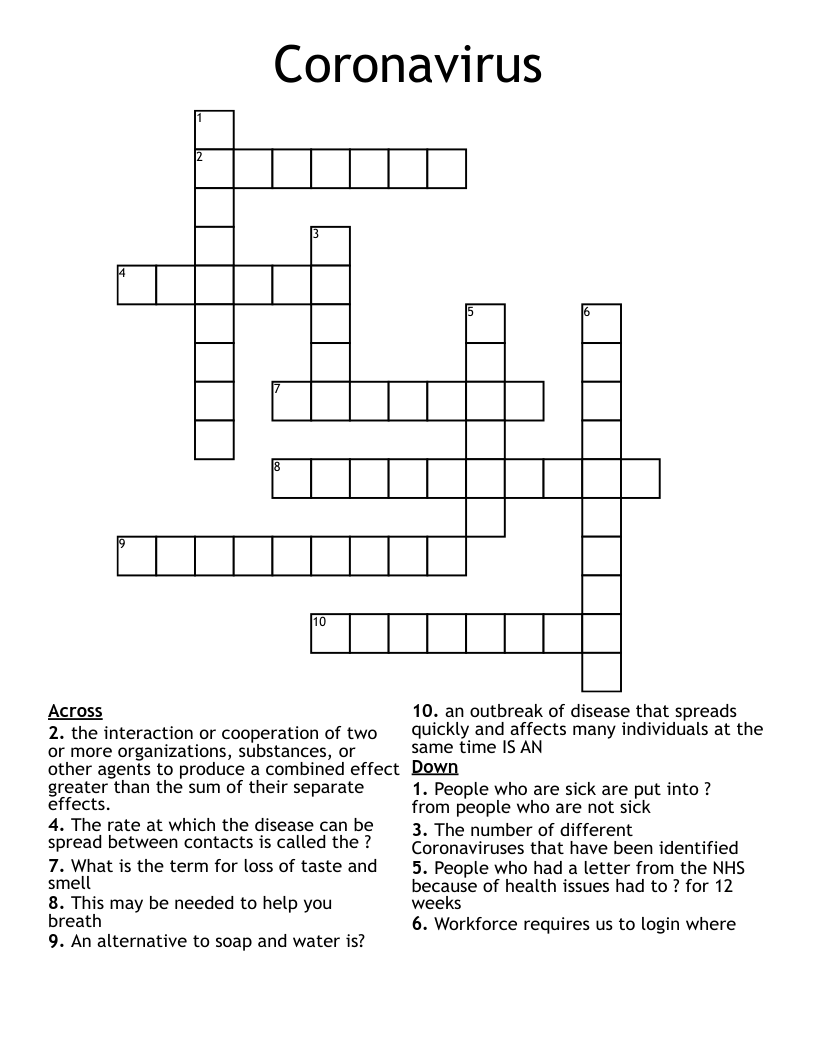 Coronavirus Crossword WordMint