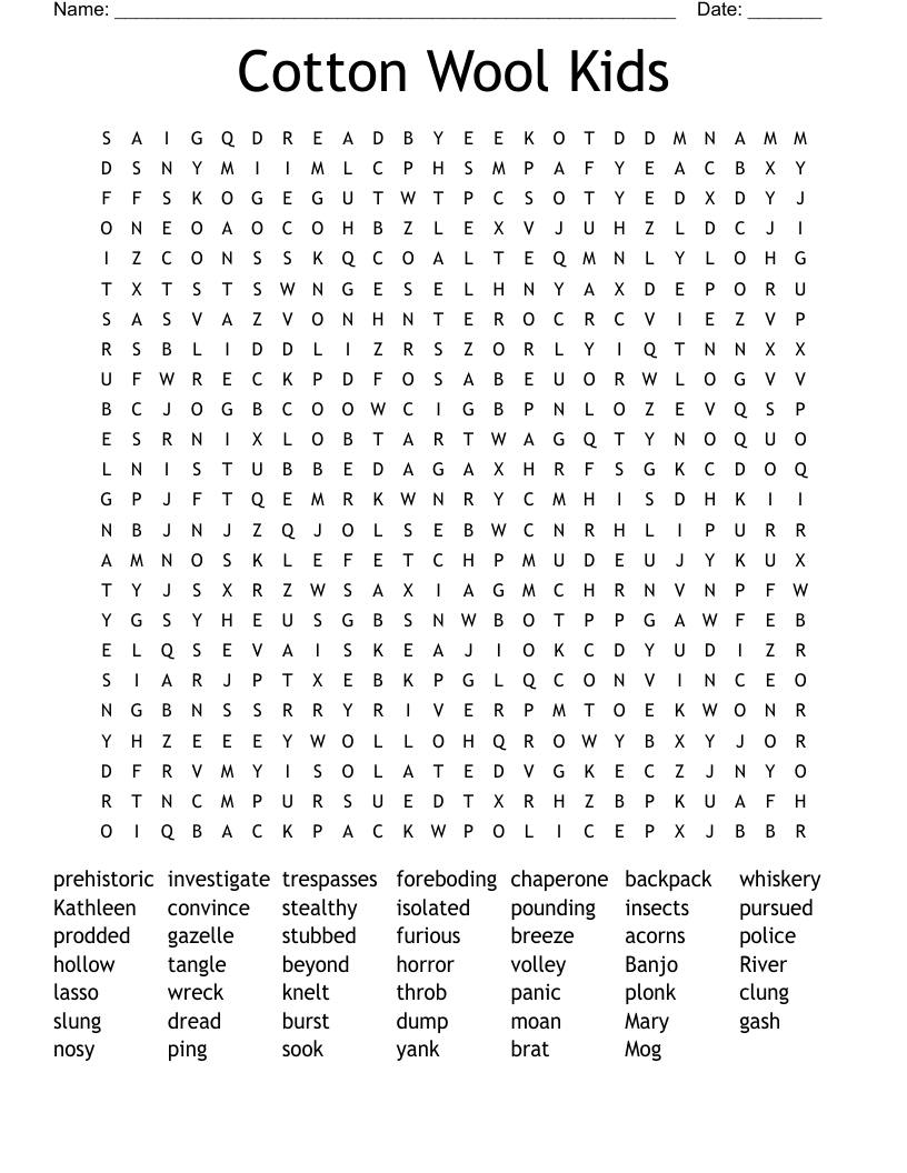 Cotton Wool Kids Word Search WordMint