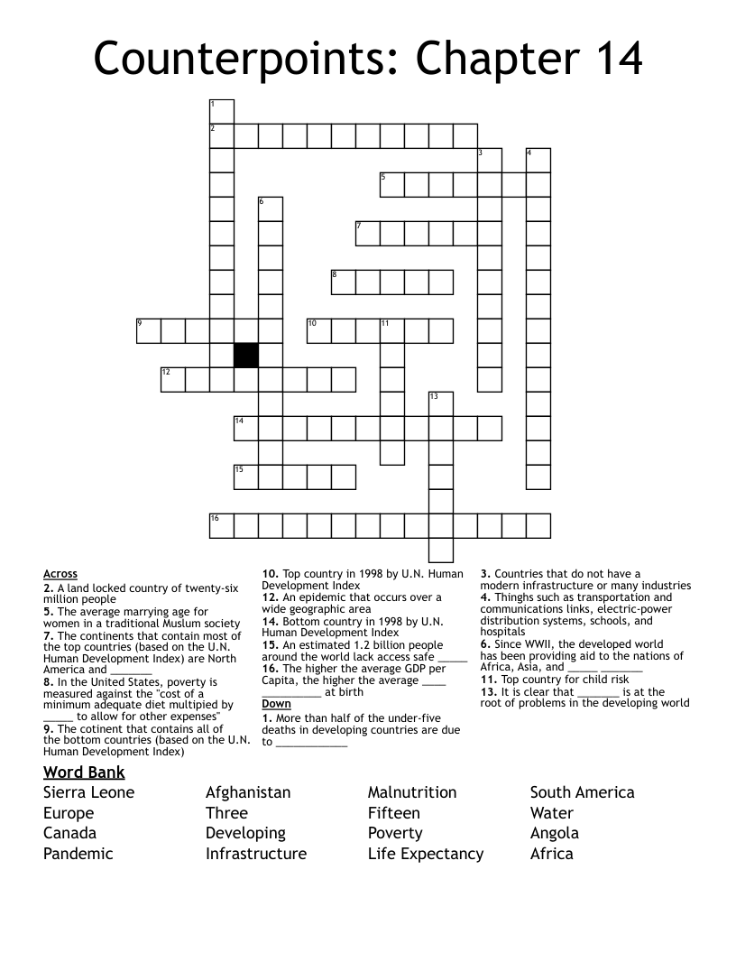 Counterpoints Chapter 14 Crossword WordMint