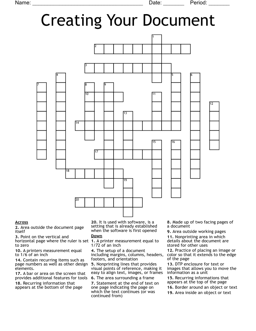 Creating Your Document Crossword WordMint