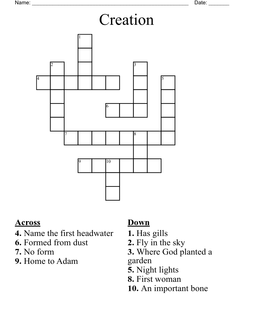 Creation Crossword WordMint