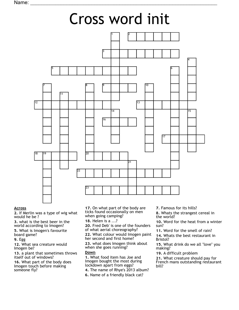 Cross word init WordMint