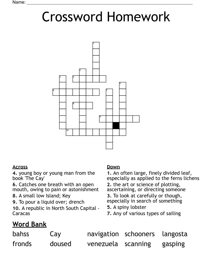 Crossword Homework WordMint