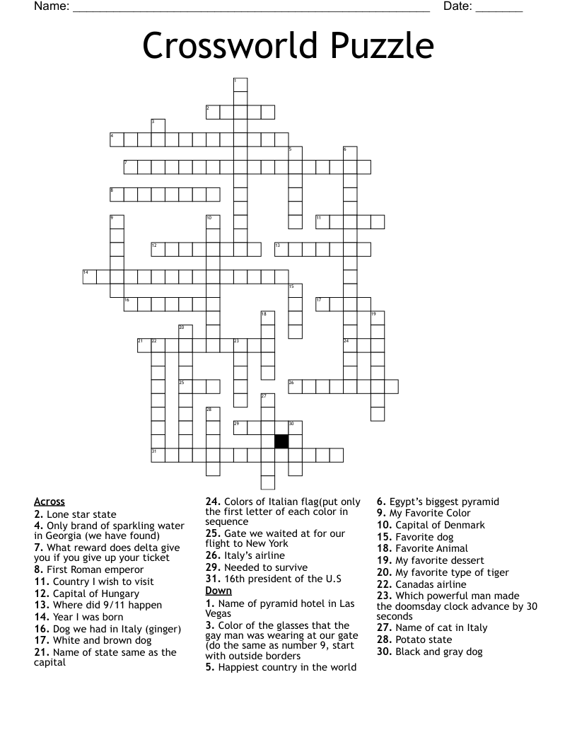 Crossworld Puzzle Crossword WordMint