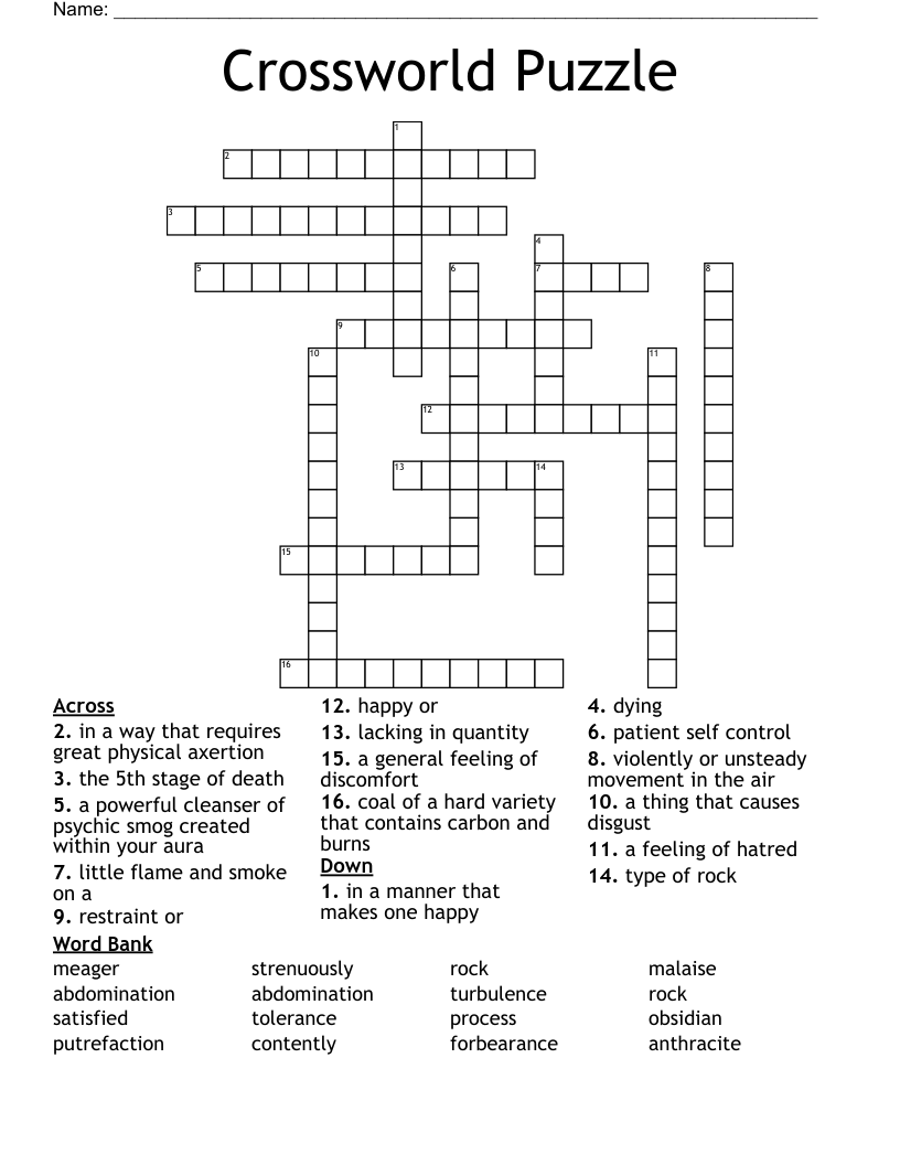 Crossworld Puzzle Crossword WordMint