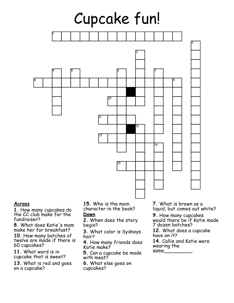 Cupcake fun! Crossword WordMint