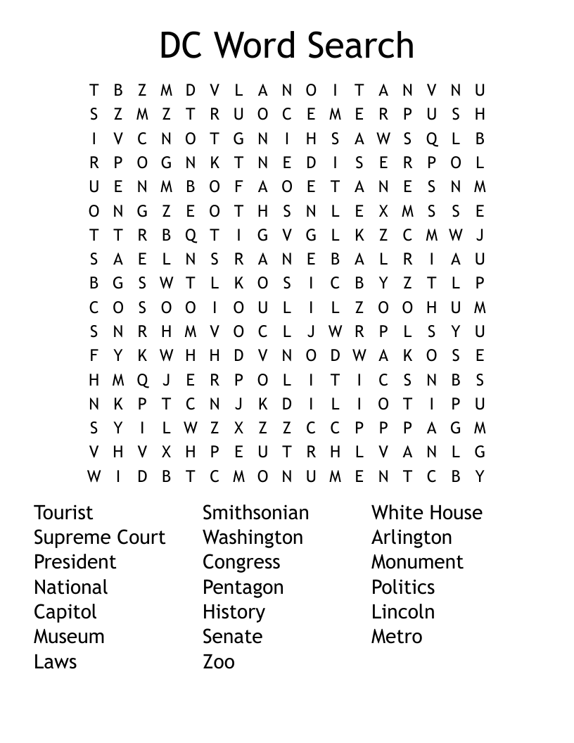 DC Word Search WordMint