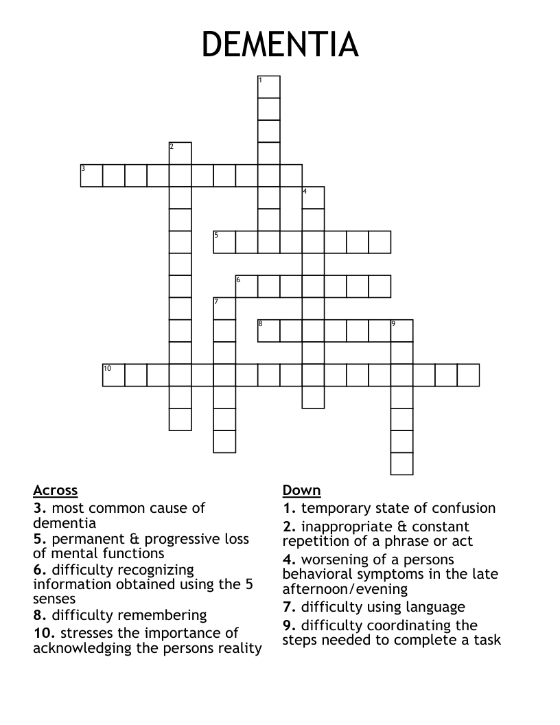 Printable Word Puzzles For Dementia
