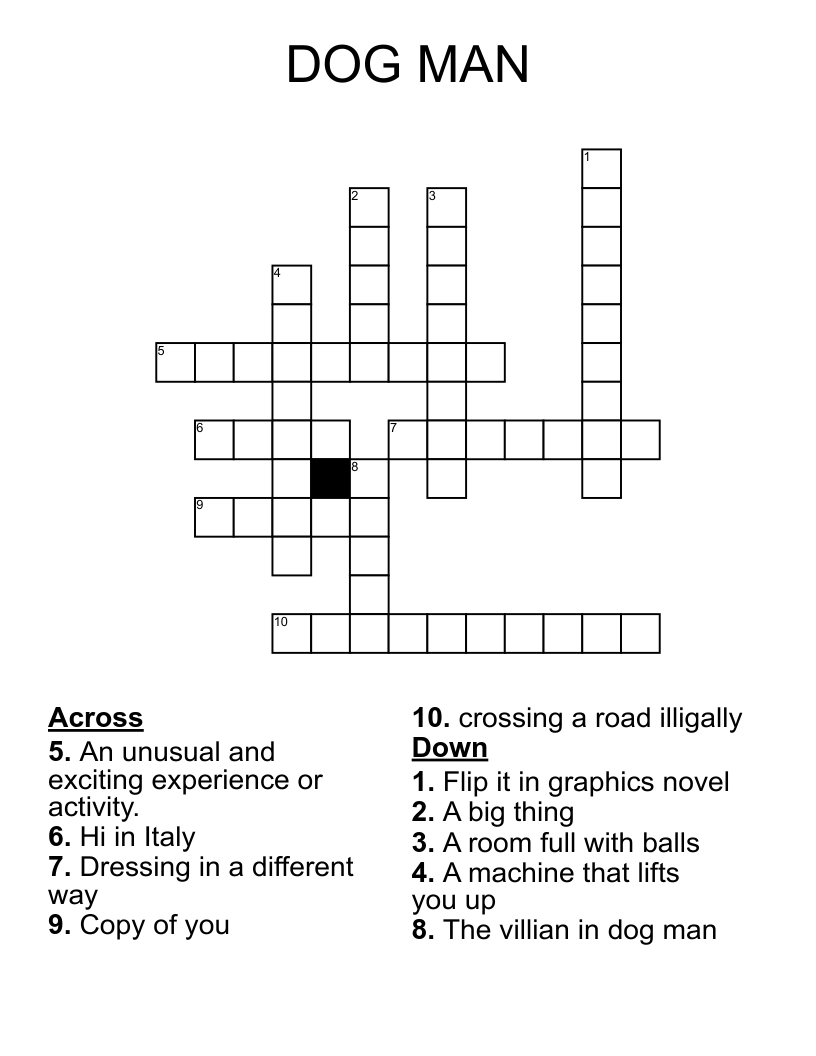 DOG MAN Crossword WordMint