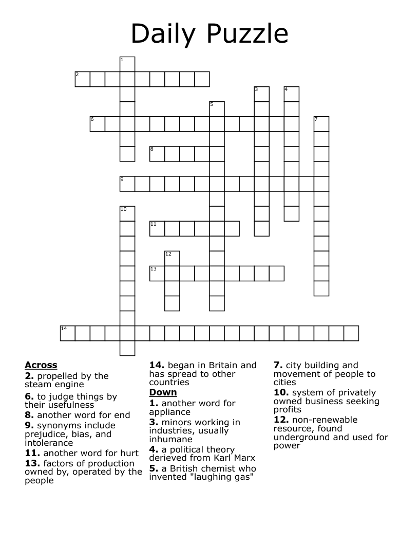 Daily Puzzle Crossword WordMint